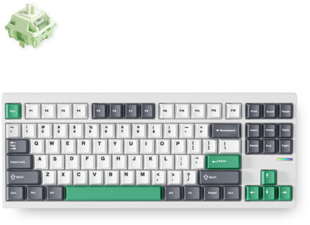 GX87 Lite: White Nano Spraying Matcha Latte V2 Aluminum Custom Mechanical Toetsenbord