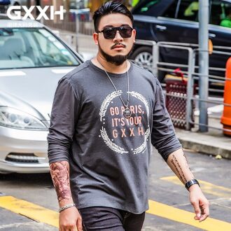 Gxxh Mannen Lange Mouwen T-shirt Ronde Hals Plus Meststof 7XL Jeugd Afdrukken Casual Stretch Herfst Grote Maat mensen Katoen aziatisch size 3XL