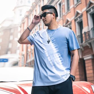 Gxxh Zomer Tie-Geverfd Katoenen T-shirt Heren Ronde Hals Losse T-shirts Heren Oversize Big Size XXL-7XL Half mouwen Tees Tops