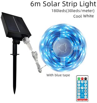 Gylbab 8 Modes Afstandsbediening Solar Leds Strip Verlichting 3m6m12m 90 Outdoor Waterdichte Night Voor Garage Tuin Gazon Lampen 6m cool wit