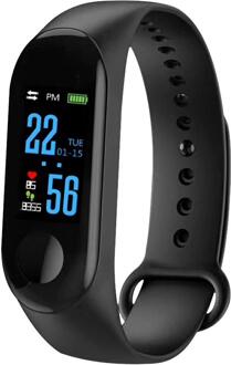 Gym Bluetooth M3 Stappenteller Polsband Hartslag Fitness Armband Sport Monitor Tracker Stappenteller Slimme Band zwart