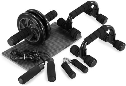 Gym Body Training 5-in-1 Abdominal Roller Home Sports Exerciser Abdominal Press Wheel with Push UP Bar Jump Rope and Knee Pad size 2