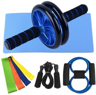 Gym Body Training 5-in-1 Abdominal Roller Home Sports Exerciser Abdominal Press Wheel with Push UP Bar Jump Rope and Knee Pad size 3