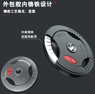 Gym Speciale Plastic Gecoat Barbell Plaat Familie Gewichtheffen Drie Gat Hand Grip Grote Gat Gewicht Stuk 5 kg size