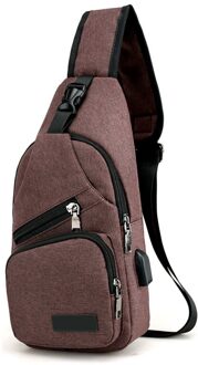 Gym Tassen Mode Mannen Schoudertas Usb Charge Anti Diefstal Beveiliging Waterdichte Reizen Man Crossbody Messenger Toevallige Tas ZJ55 Bruin