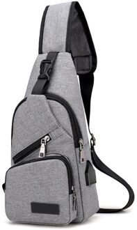 Gym Tassen Mode Mannen Schoudertas Usb Charge Anti Diefstal Beveiliging Waterdichte Reizen Man Crossbody Messenger Toevallige Tas ZJ55 grijs