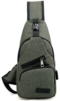Gym Tassen Mode Mannen Schoudertas Usb Charge Anti Diefstal Beveiliging Waterdichte Reizen Man Crossbody Messenger Toevallige Tas ZJ55 groen