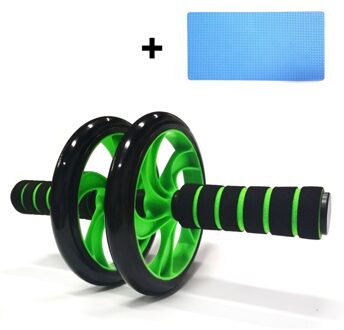 Gym Trainer Ab Roller Training Thuis Fitness Dubbele Wiel Stabiele Abdominale Power Wiel Buik Spier Oefening Apparatuur groen 1