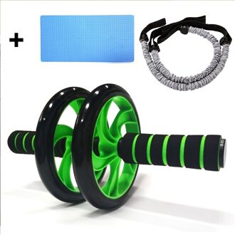 Gym Trainer Ab Roller Training Thuis Fitness Dubbele Wiel Stabiele Abdominale Power Wiel Buik Spier Oefening Apparatuur groen 2