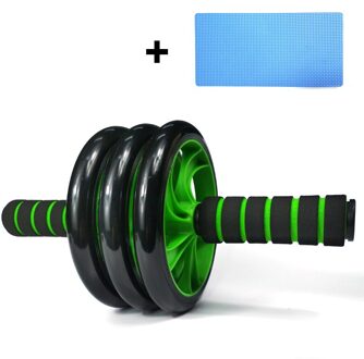 Gym Trainer Ab Roller Training Thuis Fitness Dubbele Wiel Stabiele Abdominale Power Wiel Buik Spier Oefening Apparatuur groen 3