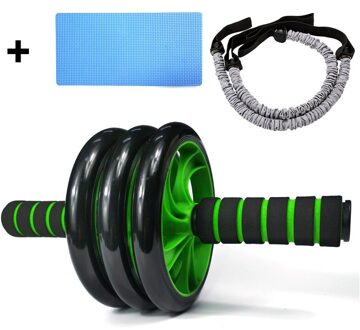 Gym Trainer Ab Roller Training Thuis Fitness Dubbele Wiel Stabiele Abdominale Power Wiel Buik Spier Oefening Apparatuur groen 4