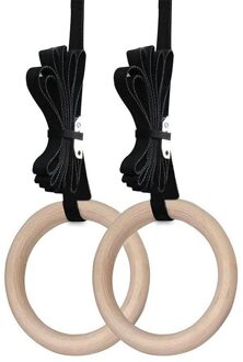 Gymnastiek Ringen Olympisch Gym Ringen Met Zware Verstelbare Bandjes Houten Gym Ringen Voor Pull Ups En Dips