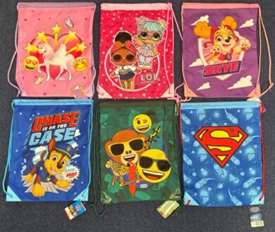 Gymtas 32x40cm 6 assorti verschillende