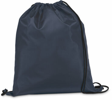 Gymtas/lunchtas/zwemtas met rijgkoord - voor kinderen - donkerblauw - 35 x 41 cm