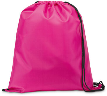 Gymtas/lunchtas/zwemtas met rijgkoord - voor kinderen - fuchsia roze - 35 x 41 cm