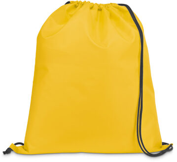 Gymtas/lunchtas/zwemtas met rijgkoord - voor kinderen - geel - 35 x 41 cm