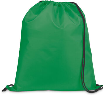 Gymtas/lunchtas/zwemtas met rijgkoord - voor kinderen - groen - 35 x 41 cm