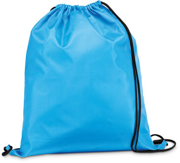 Gymtas/lunchtas/zwemtas met rijgkoord - voor kinderen - lichtblauw - 35 x 41 cm