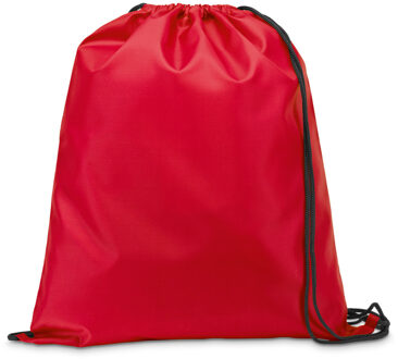 Gymtas/lunchtas/zwemtas met rijgkoord - voor kinderen - rood - 35 x 41 cm