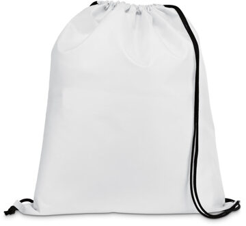 Gymtas/lunchtas/zwemtas met rijgkoord - voor kinderen - wit - 35 x 41 cm - Rugzak