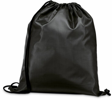 Gymtas/lunchtas/zwemtas met rijgkoord - voor kinderen - zwart - 35 x 41 cm