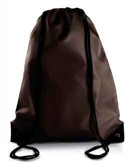 Gymtas met rijgkoord - bruin - 34 x 44 cm - 11L - sport draagtas - polyester - verstevigde hoeken