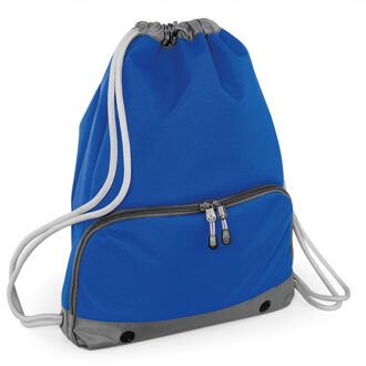 Gymtas rugtas Sporty - blauw - met rijgkoord - 49 x 35 cm - 18 liter - kleine rugzak - polyester - Gymtasje - zwemtasje