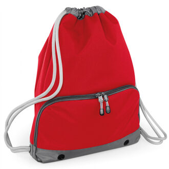 Gymtas rugtas Sporty - rood - met rijgkoord - 49 x 35 cm - 18 liter - kleine rugzak - polyester - Gymtasje - zwemtasje