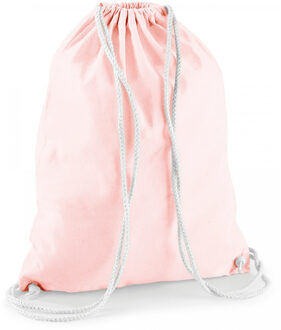 Gymtas sport/zwemmen - 2x stuks - rugzak - roze - rijgkoord - 46 x 37 cm - katoen - Kinderen sportta