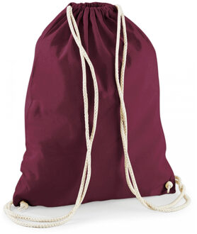 Gymtas sport/zwemmen - rugzak - bordeaux rood - rijgkoord - 46 x 37 cm - katoen - Kinderen sporttasjes - Gymtasje - zwem