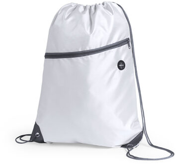Gymtas - wit - sport rugtas - 8 liter - 44 cm - met extra voorvakje - polyester - rugzak