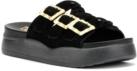 Gypsum Dames Sandalen Van Zwart Suède - EU 40.5 / UK 7