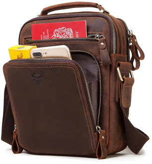 GZCZ Leather Men Bag Casual Business Messenger Bag Male High Quality Bolsas Travel Brand Design Crossbody Shoulder Bag Sling Sac