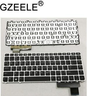 GZEELE Engels Laptop toetsenbord voor HP EliteBook Folio 9470 m 9470 9480 9480 m 702843-001 US Vervangen Toetsenbord zilver