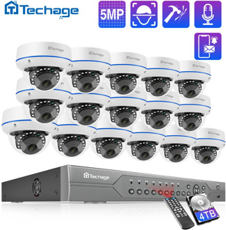 H.265 16CH 5MP POE NVR Kit CCTV System Vandalproof Indoor Dome IP Camera Audio Record P2P Video Security Surveillance Set