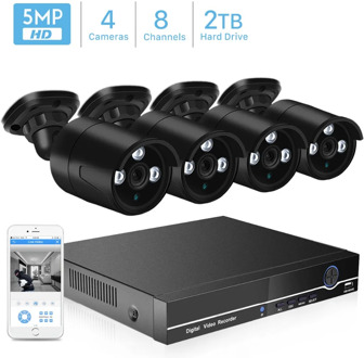 H.265 5MP CCTV Security Camera System 4CH POE NVR With IP Camera 4MP CCTV Kit Waterproof IP66 Video Surveillance System XMEye