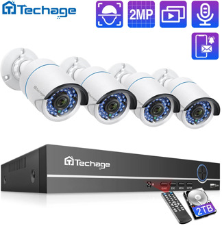 H.265 8CH 1080P POE NVR Kit CCTV System 2MP IP Camera IR Night Vision P2P Onvif Video Security Surveillance Set RU ES Warehouse