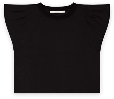 H-cs26m26 top with wide shoulders - maat L Zwart