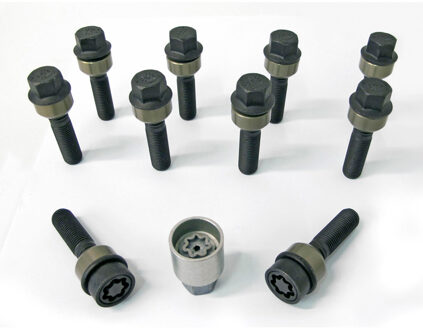 H&R Wielboutenset bolkonisch met beweegbare ring R14 M14x1.50 - Lengte 44mm - 10 stuks (bv. Porsche) HR1454406SET