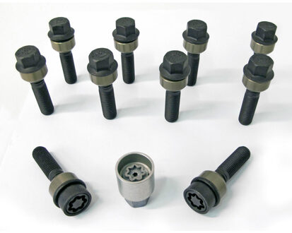 H&R Wielboutenset bolkonisch met beweegbare ring R14 M14x1.50 - Lengte 49mm - 10 stuks (bv. Porsche) HR1454906SET