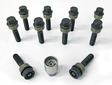 H&R Wielboutenset bolkonisch met beweegbare ring R14 M14x1.50 - Lengte 57mm - 10 stuks (bv. Porsche) HR1455706SET