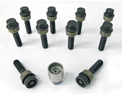 H&R Wielboutenset bolkonisch met beweegbare ring R14 M14x1.50 - Lengte 63mm - 10 stuks (bv. Porsche) HR1456306SET