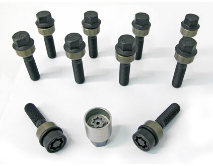 H&R Wielboutenset bolkonisch met beweegbare ring R15 M14x1.50 - Lengte 68mm - 10 stuks (bv. Porsche) HR1456806SET