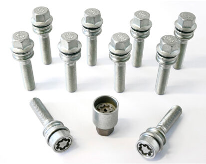 H&R Wielboutenset bolkonisch met bewegende ring R14 M14x1.50 - Lengte 51mm - 10 stuks (bv. Porsche, HR1455107SET