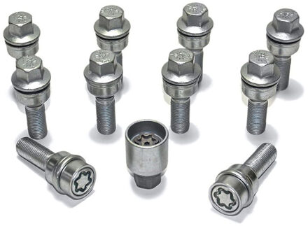 H&R Wielboutenset bolkonisch R14 M14x1.50 - Lengte 30mm - 10 stuks (bv. Audi Q3, Q5) - incl. wielslo HR1453007ASET