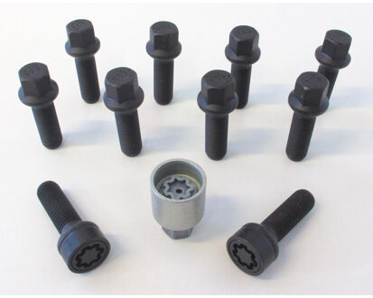 H&R Wielboutenset bolkonisch R14 M14x1.50 - Lengte 35mm - Zwart - 10 stuks (bv. Mercedes, VW T4) - i HRB1453502SET