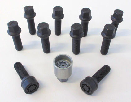 H&R Wielboutenset bolkonisch R14 M14x1.50 - Lengte 45mm - Zwart - 10 stuks (bv. Mercedes, VW T4) - i HRB1454502SET