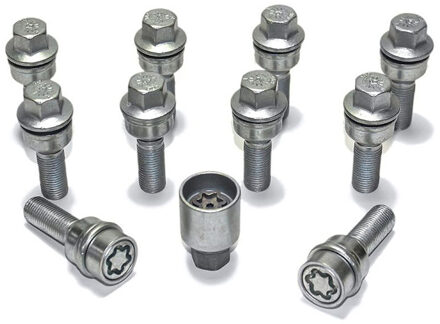 H&R Wielboutenset bolkonisch R14 M14x1.50 - Lengte 50mm - 10 stuks (bv. Audi Q3, Q5) - incl. wielslo HR1455007ASET