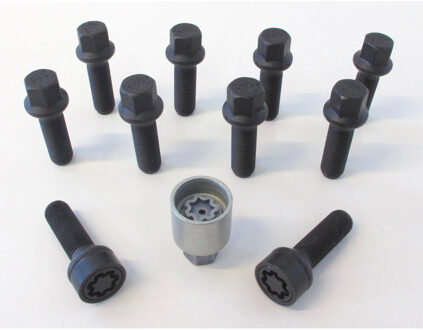 H&R Wielboutenset bolkonisch R14 M14x1.50 - Lengte 50mm - Zwart - 10 stuks (bv. Mercedes, VW T4) - i HRB1455002SET