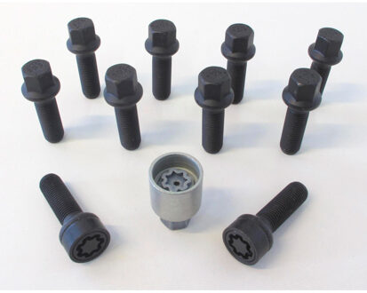 H&R Wielboutenset bolkonisch R14 M14x1.50 - Lengte 60mm - Zwart - 10 stuks (bv. Mercedes, VW T4) - i HRB1456002SET